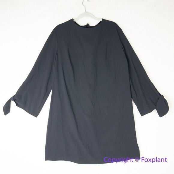 New! ELOQUII Solid Black Back Bow Tie Sleeve Pullover Shift Dress, plus‎ size 14 - Picture 1 of 15